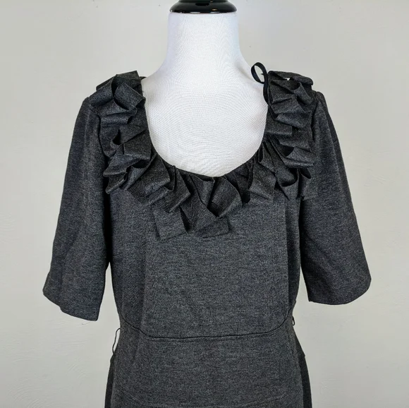 Vintage Julian Taylor Dress Gray Ribbon Career Office Work Business Mad Men - Picture 2 of 8